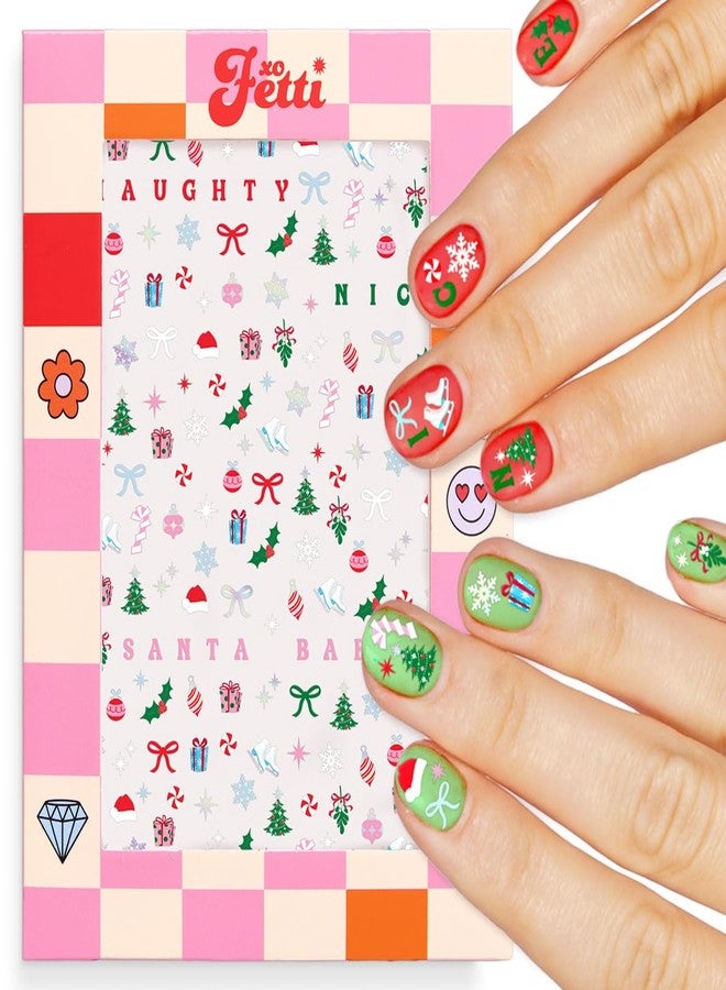 xo, Fetti Christmas Nail Stickers | 744 Stickers | Holiday Party Favor, Festive Xmas Decorations, Santa Baby Manicure, Stocking Stuffer - Image 1